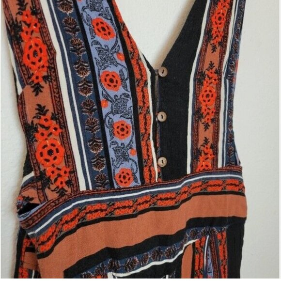 NWOT Free People Sz 10 All Shook Up Sleeveless Printed Tie Back Jumpsuit - Picture 8 of 13